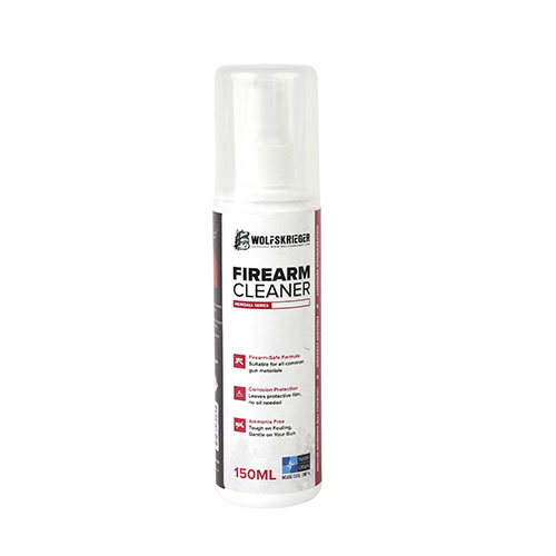 Der Heimdall Firearm Cleaner von Wolfskrieger reinigt effektiv und schonend, ist ammonia-frei, biologisch abbaubar und hinterlässt einen schützenden Film.
